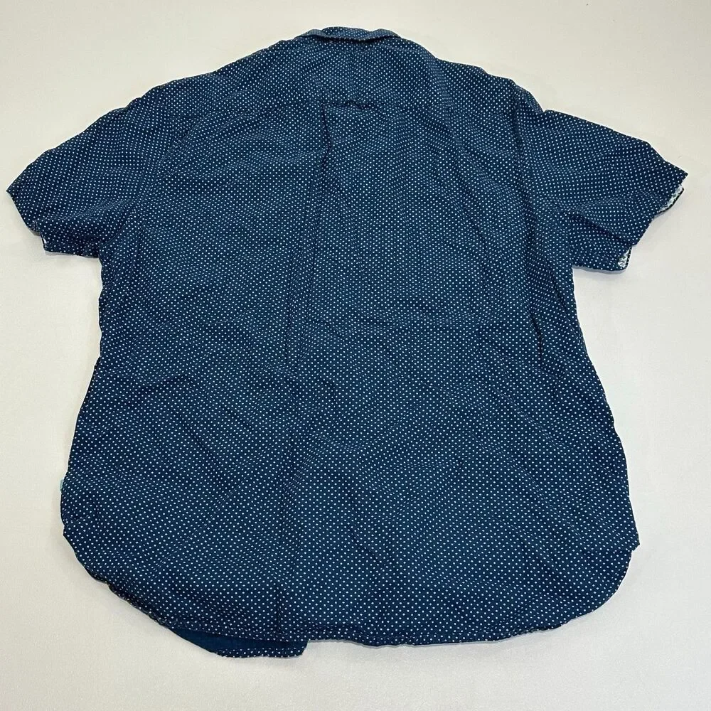 Denim & Flower Ricky Singh Patterned‎ Short Sleeve Button Up Dress Shirt, Size L
